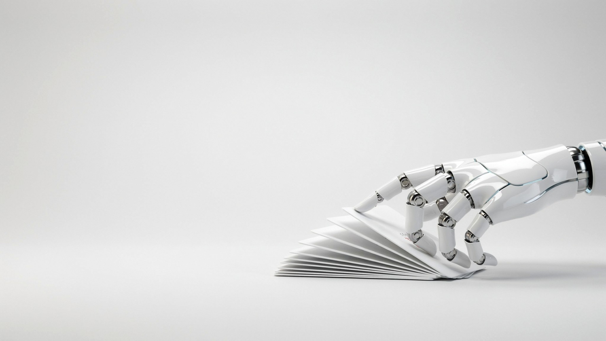 Robotic hand fanning printed marketing cards — marketing collateral design, Johannesburg